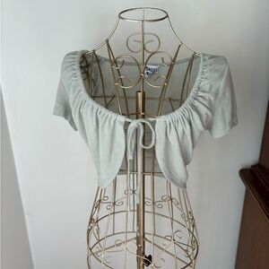 Princess Polly green short sleeve crop top size 2